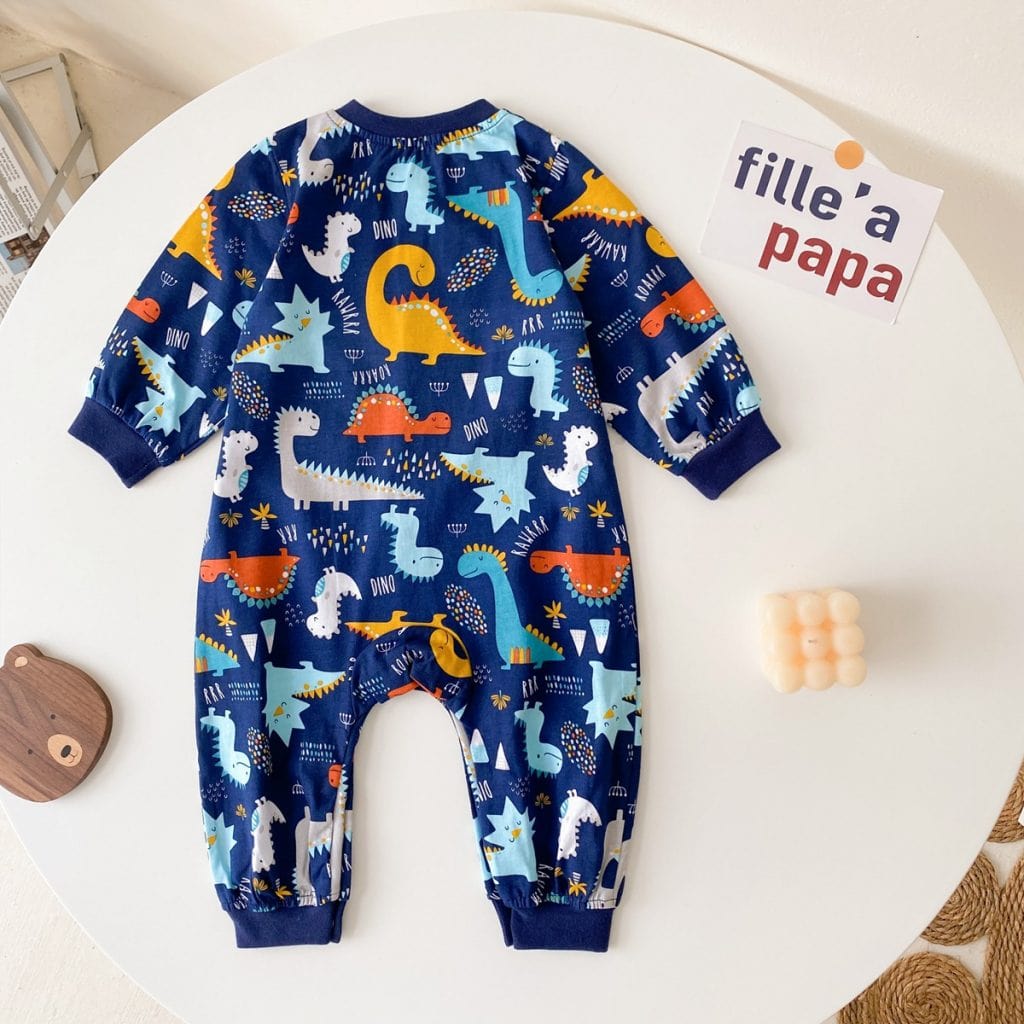 Little Wonders Children's Wear Jumpsuits Dinosaur Print Baby Jumpsuit