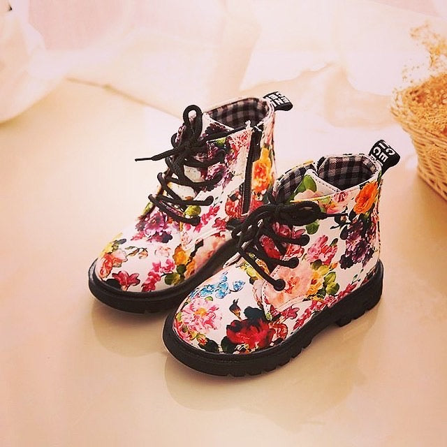 Floral Boots (White)