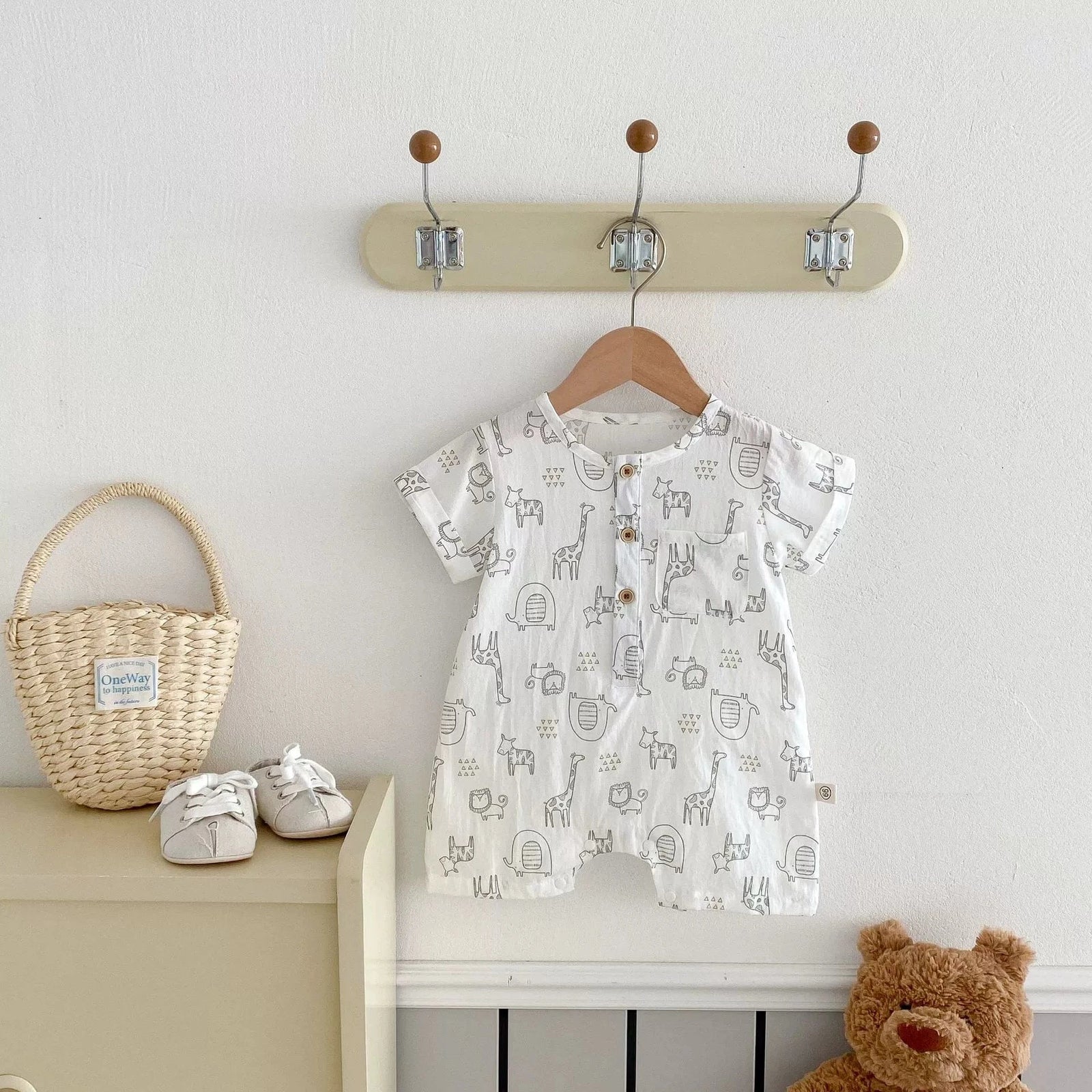 Little Wonders Children's Wear Jumpsuits Baby Short Sleeve Romper - Animal Adventure!