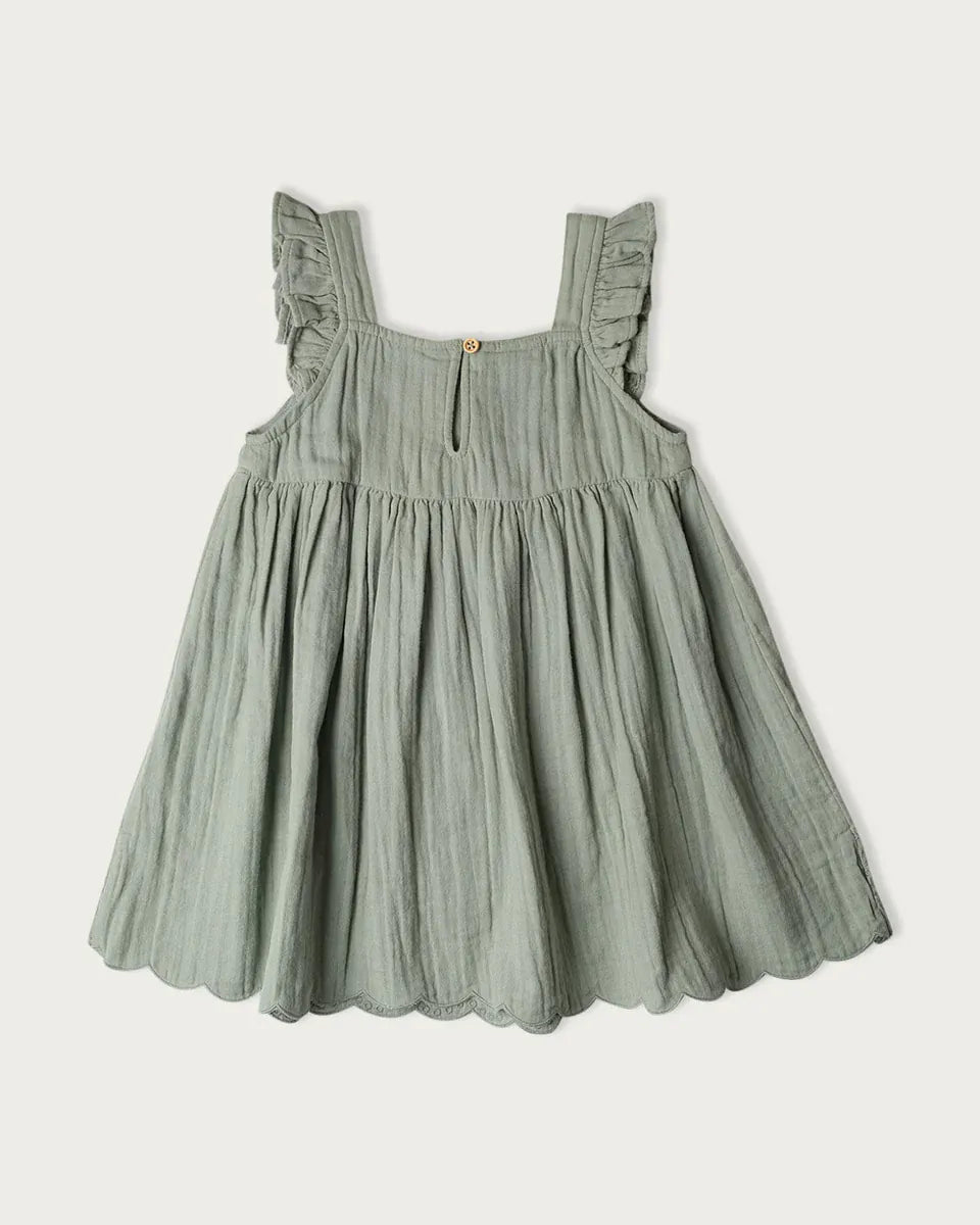BABU Dresses Muslin Charlotte Dress Sleeveless - Matcha