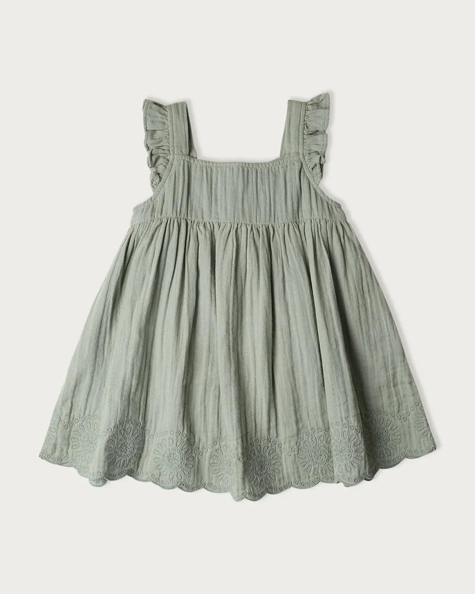 BABU Dresses Muslin Charlotte Dress Sleeveless - Matcha