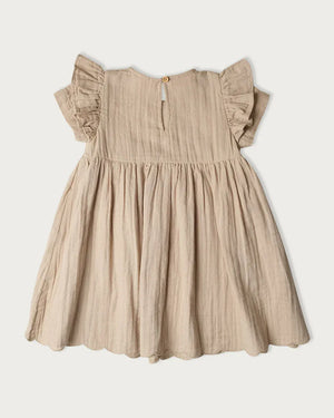 BABU Dresses Muslin Charlotte Dress Short Sleeve - Oat