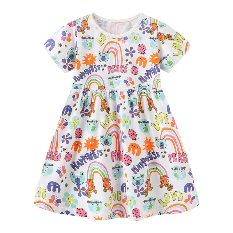 Little Wonders Children's Wear Dresses Happy Rainbow Print Dress