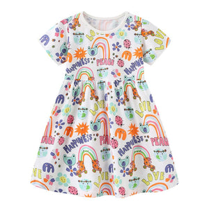 Little Wonders Children's Wear Dresses Happy Rainbow Print Dress