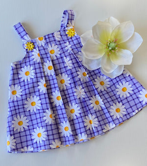 Mirrabooka Kidz Dresses Girl's Daisy Dress in Purple & Check