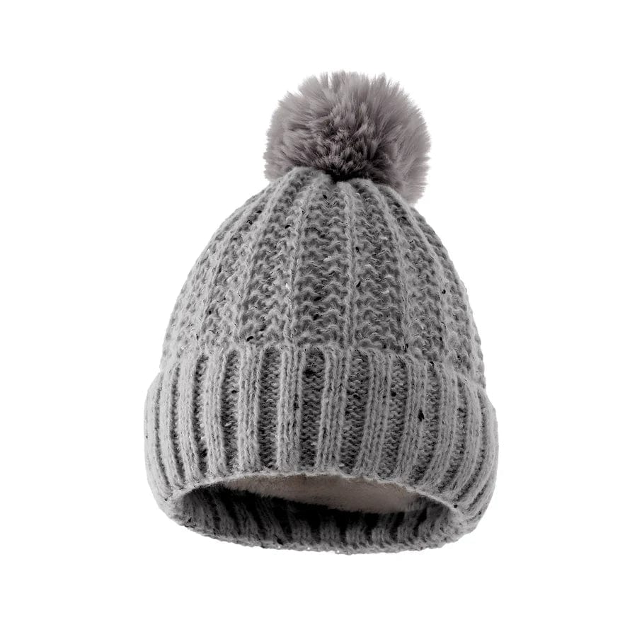 Little Wonders Children's Wear Hats Grey Knitted Beanie (plush fleece lining)