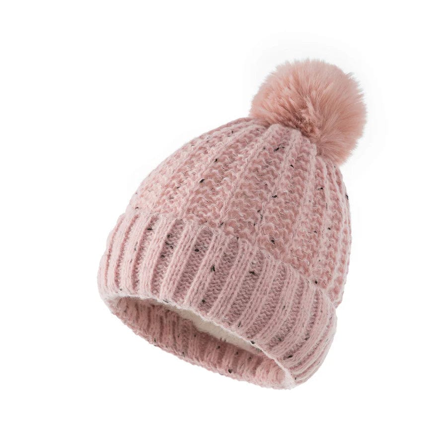 Little Wonders Children's Wear Hats Pink Knitted Beanie (plush fleece lining)