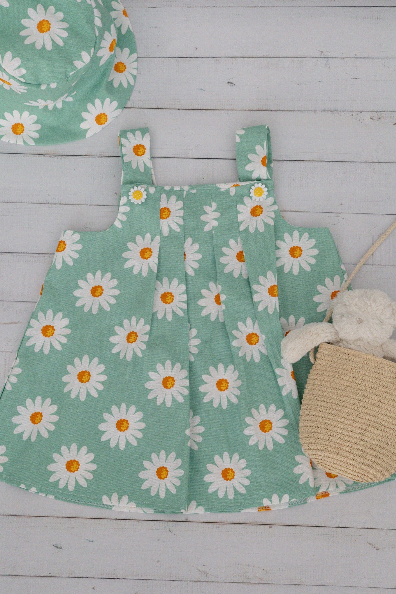 Green Daisy Dress - The Original Daisy A Day Dress - Little Wonders Children's Wear Green Daisy Dress - The Original Daisy A Day Dress - Little Wonders Children's Wear
