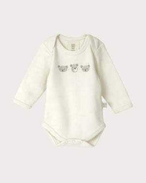 Fingerprint Bears Long Sleeve Organic Body Suit