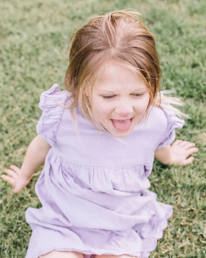 BABU Dresses Muslin Charlotte Dress Short Sleeve - Mixed Berry