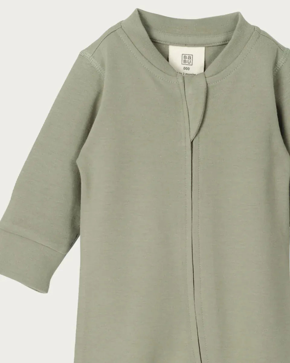 BABU Jumpsuits Footless Onesie Zipped - Sage