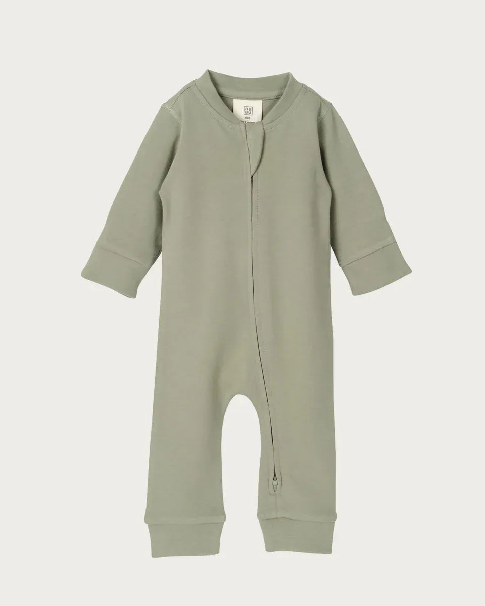 BABU Jumpsuits Footless Onesie Zipped - Sage