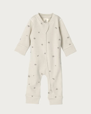 BABU Jumpsuits Footless Onesie Zipped - Walnut Star