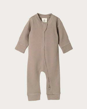 BABU Jumpsuits Footless Onesie Zipped - Walnut