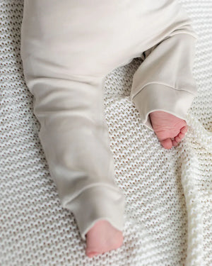 BABU Jumpsuits Footless Onesie Zipped - Oat