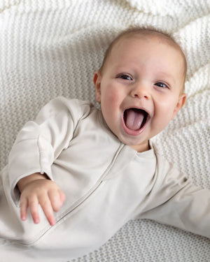 BABU Jumpsuits Footless Onesie Zipped - Oat