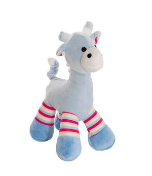 Little Wonders Children's Wear Accessories Pastel Blue with Pink Stripes Giraffe Rattle Plush Toy in 5 colour combinations
