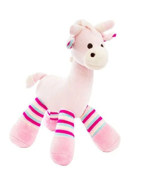 Little Wonders Children's Wear Accessories Pastel Pink with Pink Stripes Giraffe Rattle Plush Toy in 5 colour combinations