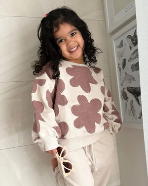 Little Wonders Children's Wear Sweaters Sweatshirt - Mocha Floral