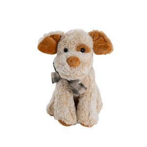 Little Wonders Children's Wear Accessories Beige Soft Toy Puppy with Checked Bow