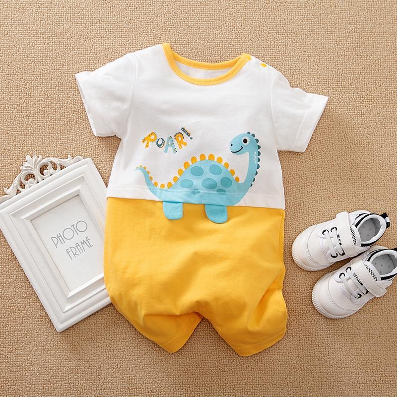 Little Wonders Children's Wear Jumpsuits 3-6 months / Yellow Baby Dinosaur Onsie in Blue or Yellow - ARRIVING SOON