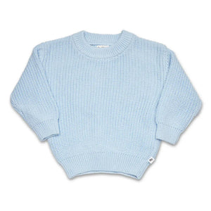 Snuggle Hunny Sweaters 100% Organic Knitted Cotton Sweater - Baby Blue
