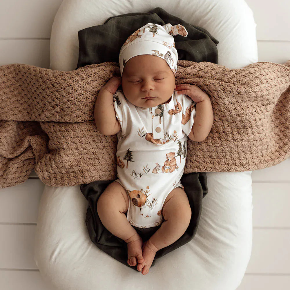 Snuggle Hunny Jumpsuits Bears Short Sleeve Organic Bodysuit