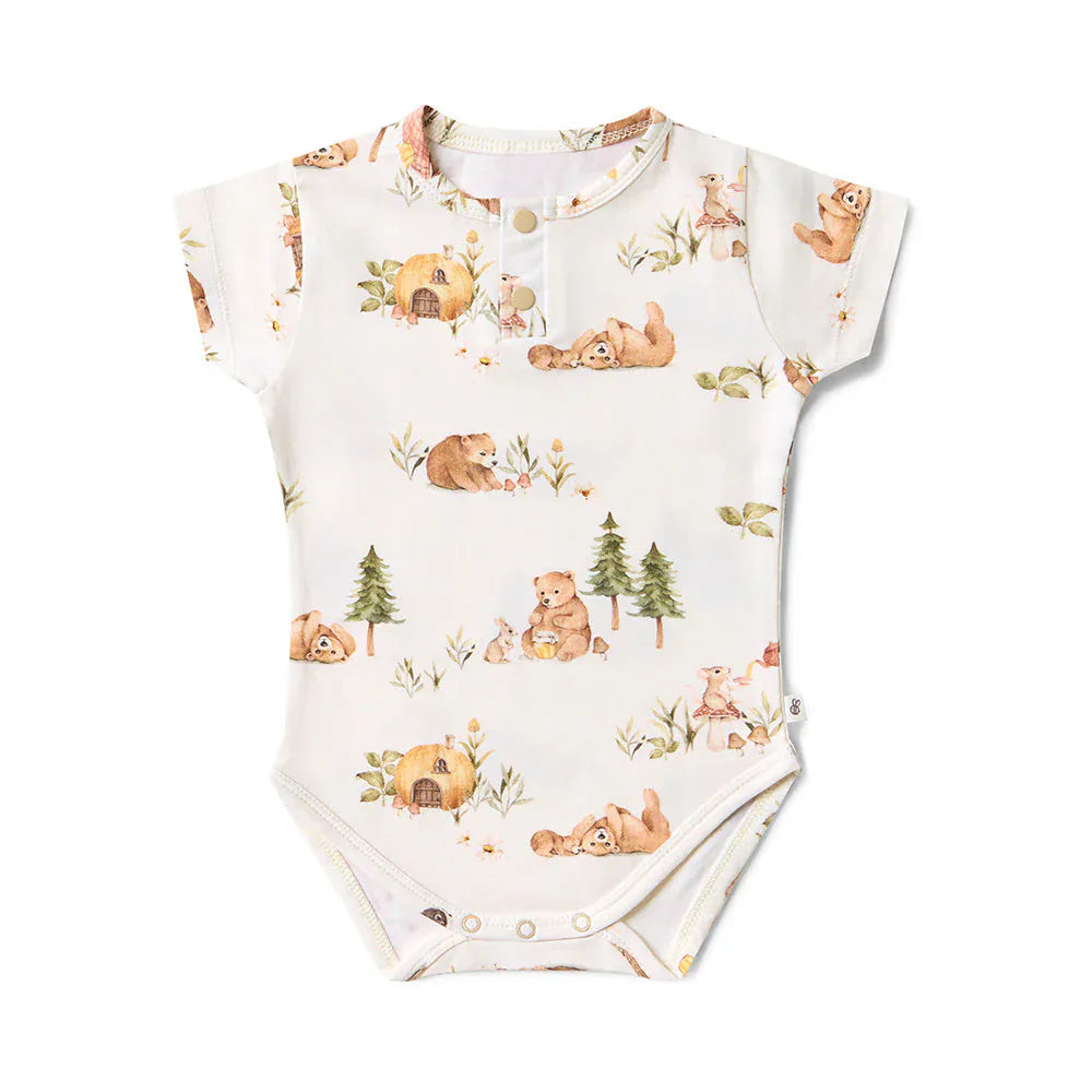 Snuggle Hunny Jumpsuits Bears Short Sleeve Organic Bodysuit