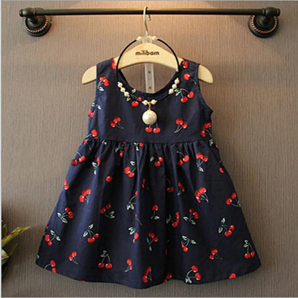 Sweet Cherry Dress - Blue