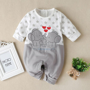 Little Wonders Children's Wear Jumpsuits Elephant Happy Family Baby Jumpsuit