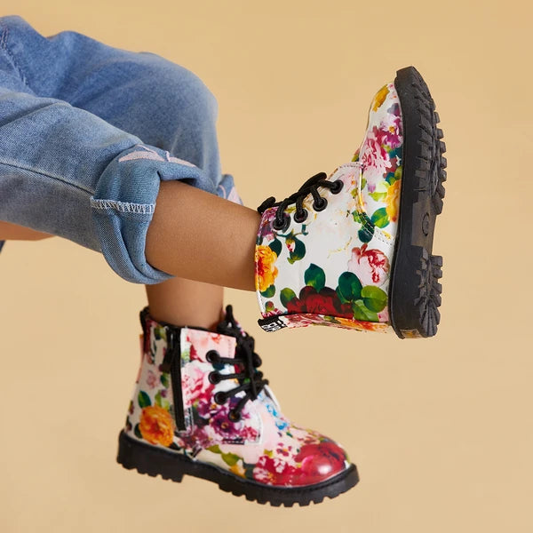 Floral Boots (White)