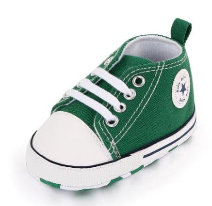 LITTLE WONDERS CHILDREN'S WEAR Shoes Lace Up Baby Canvas Sneakers - Green