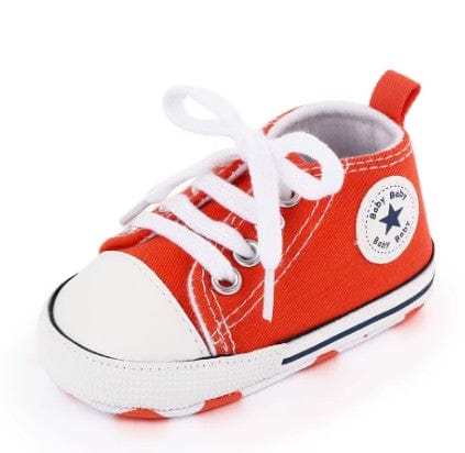 LITTLE WONDERS CHILDREN'S WEAR Shoes Lace Up Baby Canvas Sneakers - Orange