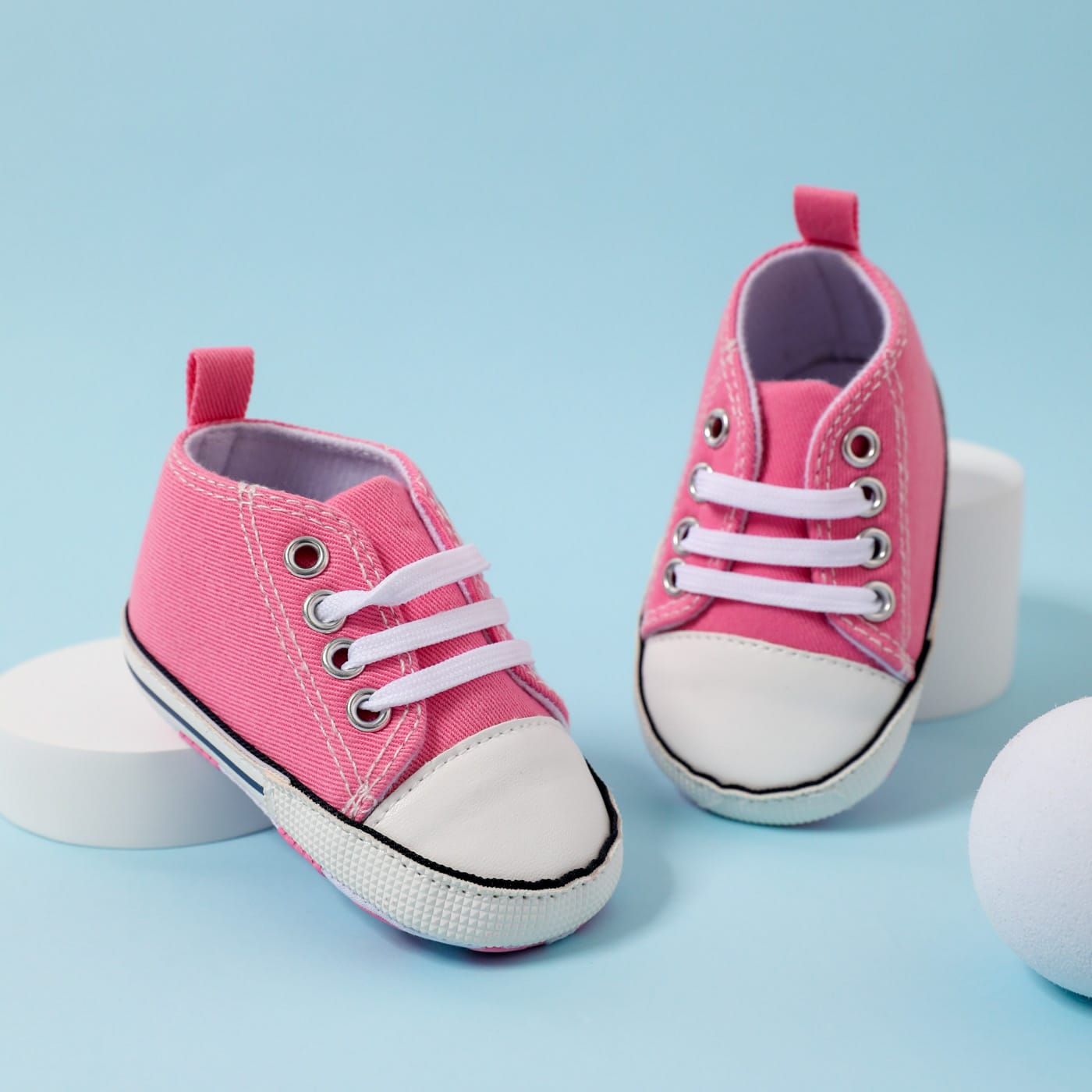 Little Wonders Children's Wear Shoes 13 cm = 12-18mths Baby's Canvas Sneakers - Hot Pink