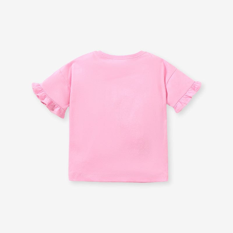 Little Wonder's Children's Wear Tees Rabbit & Floral Top