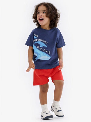 Little Wonders Children's Wear Shorts & Tops Whale Tee & Navy Blue Shorts - ON ORDER