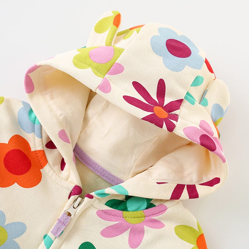 Flower Power Zipped Hoodie