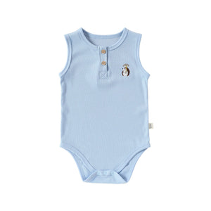 LITTLE WONDERS CHILDREN'S WEAR Jumpsuits Singlet Style Sleevless Onsie - Sky Blue, Taupe or Cream