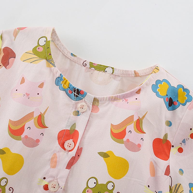 Little Wonders Children's Wear Dresses Short Sleeve Rainbow, Unicorn, Animals & Flower Dress