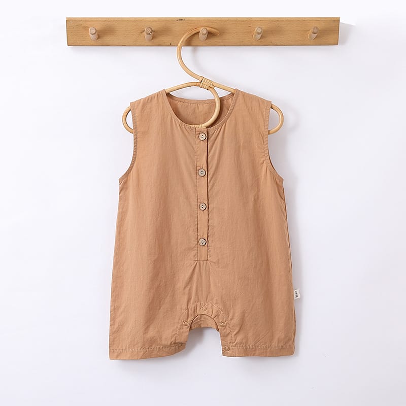 Little Wonders Children's Wear Jumpsuits Button - Front Sleeveless Romper
