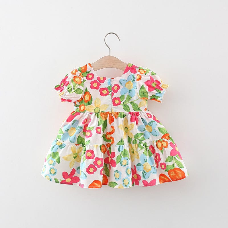 Little Wonders Children's Wear Dresses 6-9 months / Orange Colourful Flower Dress & Bag