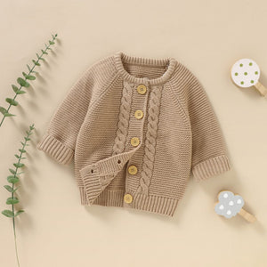 Little Wonders Children's Wear Sweaters Basic Essential Cardigan - Taupe
