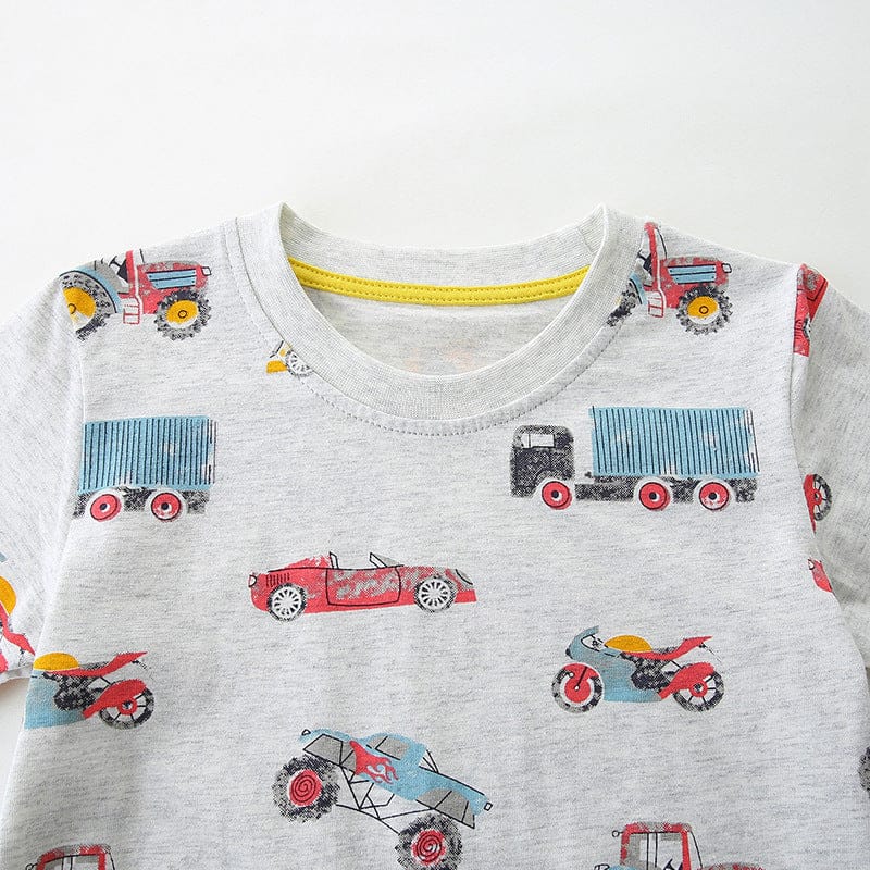 Little Wonders Children's Wear Tees Broom Cars, Trucks, & Tractors Go!