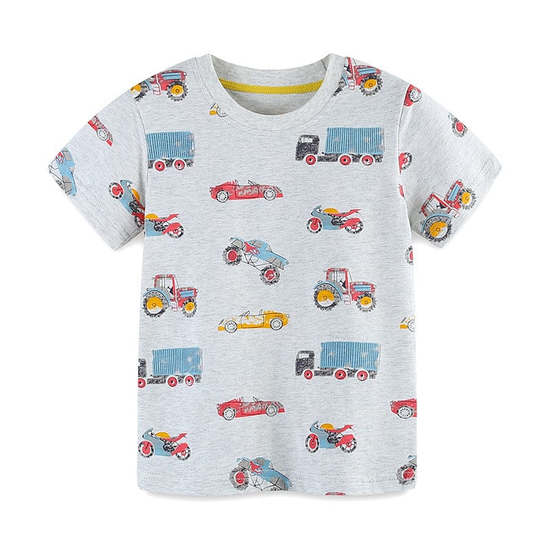 Little Wonders Children's Wear Tees Broom Cars, Trucks, & Tractors Go!
