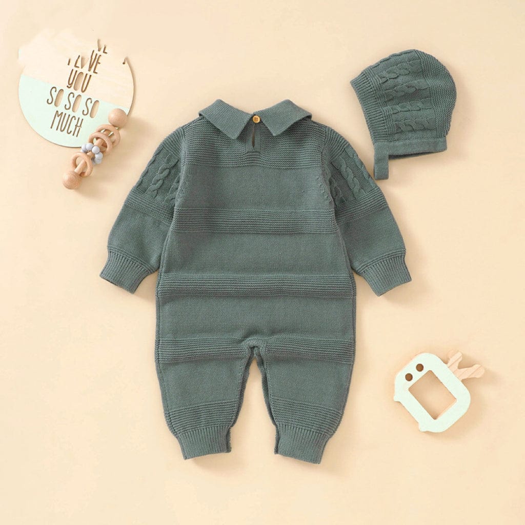 Little Wonders Children's Wear Jumpsuits 0-3 months / Green Crochet Knitted Baby Jumpsuit 100% Cotton  in 3 Colours