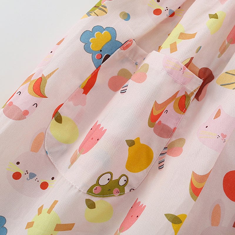 Little Wonders Children's Wear Dresses Short Sleeve Rainbow, Unicorn, Animals & Flower Dress