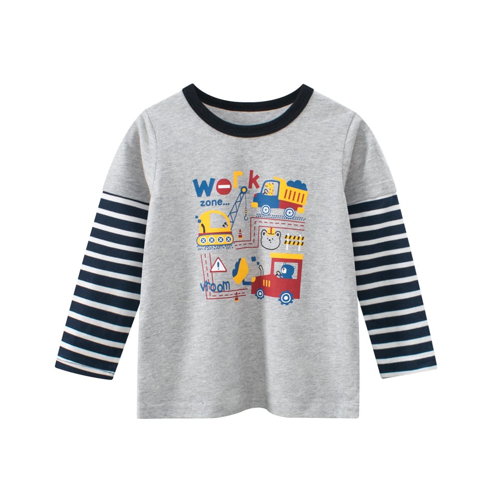 Little Wonders Children's Wear Tees Diggers & Excavators Long Sleeve Tee