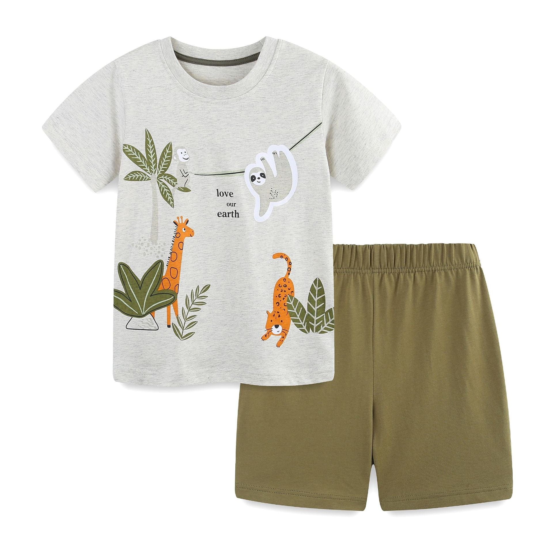 Little Wonders Children's Wear Shorts & Tops Boy's Tee & Shorts Animal