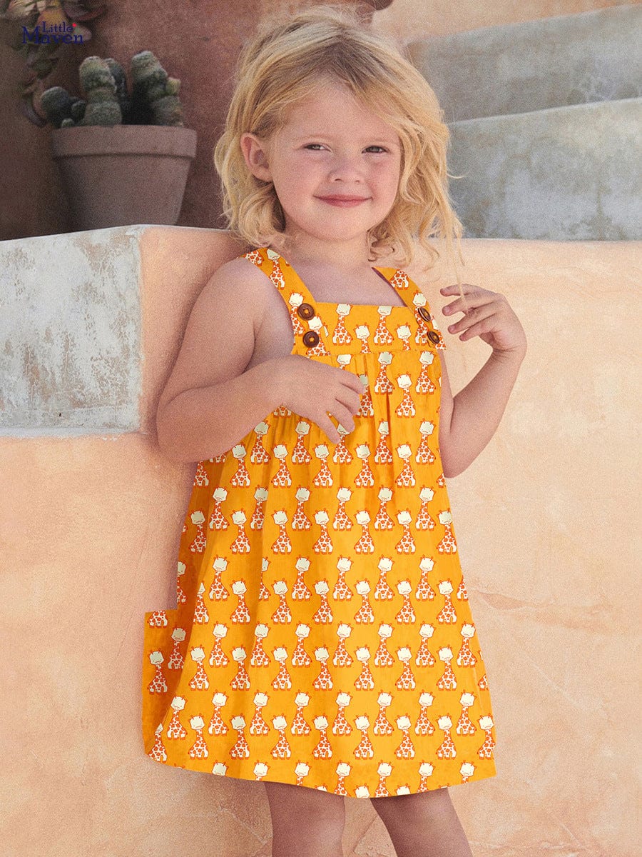 Little Wonders Children's Wear Dresses Baby Giraffe Print Dress