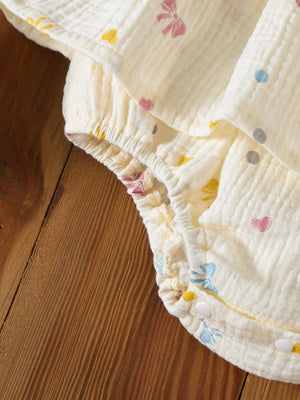 LITTLE WONDERS CHILDREN'S WEAR Dresses Bows & Geometrics Smocked Romper Dress & Matching Sun Hat